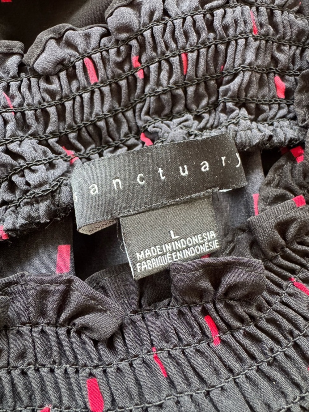 Sanctuary Black Blouse with Red Accents
